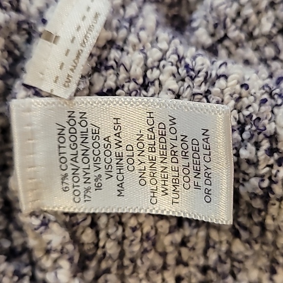 LOFT GRAY MARBLED COTTON PULLOVER CREWNECK SWEATER - Picture 11 of 12